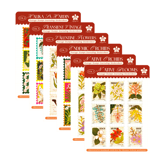 Postage Stamps Journaling Sticker Sheet Collection