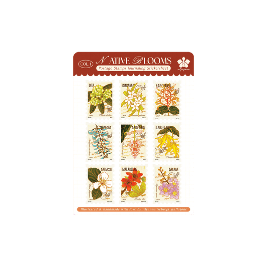 Postage Stamps Journaling Sticker Sheet Collection