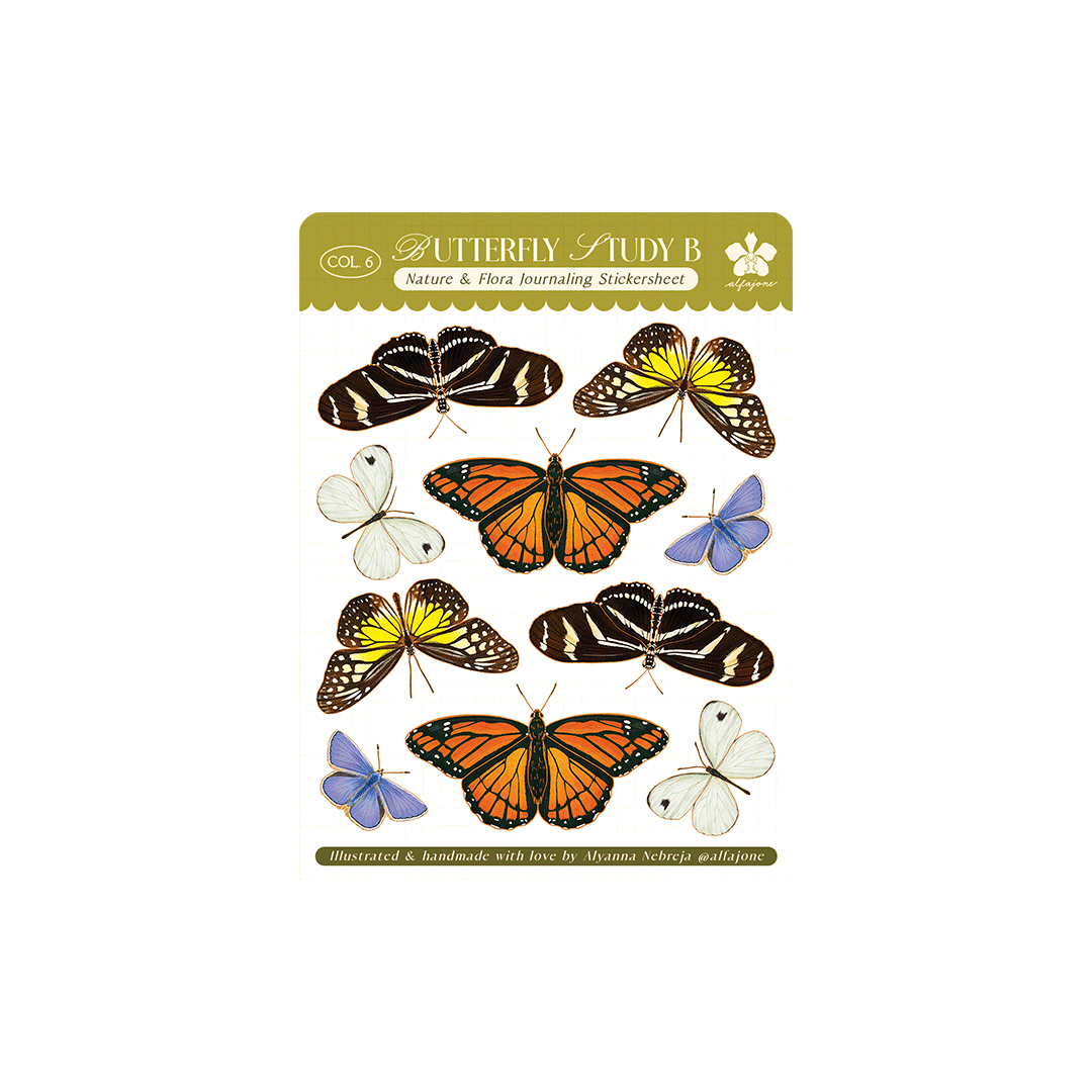Butterfly Study B - Journaling Sticker Sheet