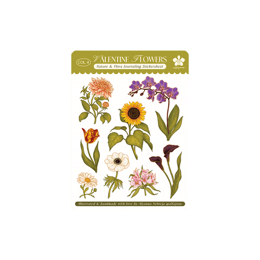 Valentine Flowers - Journaling Sticker Sheet