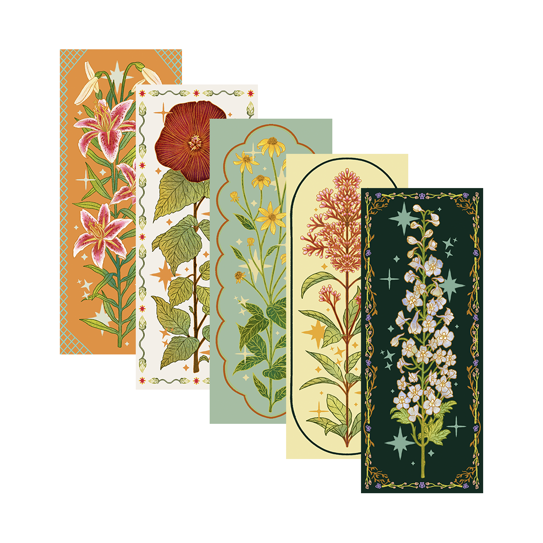 Tall Perennials Foiled Bookmarks Collection I